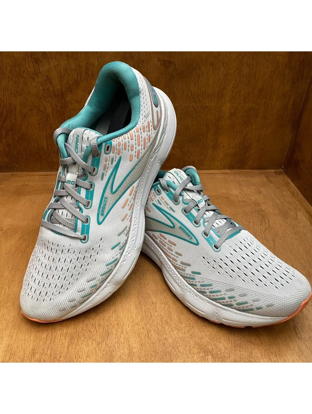 Brooks Glycerin 20 Running Shoes Womens 11.5 Oyster Latigo Bay Coral 1203691B061
